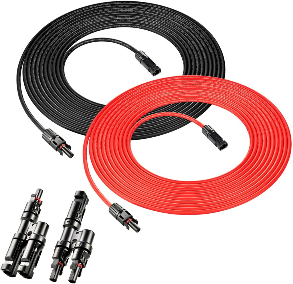 LotFancy 4 AWG Battery Cables, 4 Gauge 24 Inch Power Inverter Cables, 3/8  in Lugs 